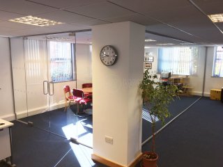 RJS Electronics Ltd (Bedford, Bedfordshire): Large Glass Corner Office With Double Doors