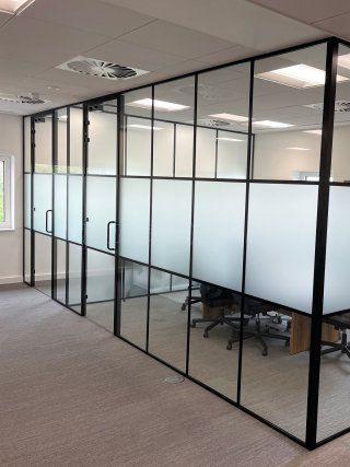 Remedian IT Solutions (Oldham, Greater Manchester): Acoustic T-Bar Banded Glass Corner Rooms