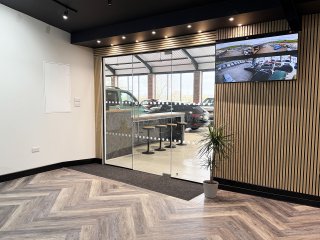 Rom Motors (Atherstone, Leicestershire): Car Showroom Glass Partitioning