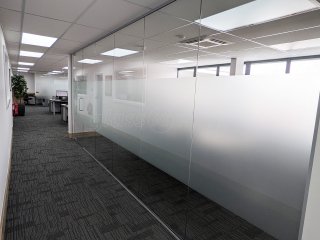 Roundel Kitchens (Washington, Tyne and Wear): Toughened Glass Office Wall With Frameless Door