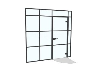 Rowland Remedial (Littleborough, Greater Manchester): T-Bar Aluminium Banded Glass Partition