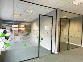 Roy Hatfield (Rotherham, South Yorkshire): Acoustic Glass Office Fronts With Window Film