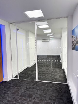 South Of England Investments (Liverpool, Merseyside): Glass Partition With White Frame