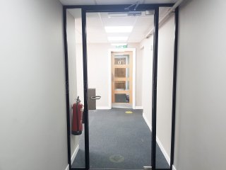 Siderise Insulation Limited (Maesteg, Bridgend): Glazed Office Door With Black Frame