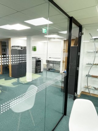 Signbox Ltd (Egham, Surrey): Glass Corner Office With Soundproofed Laminated Glazing