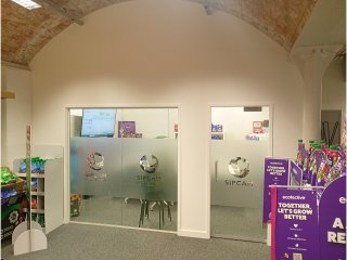 Sipcam UK (Derby, Derbyshire): Glass Partitions Under Vaulted Ceiling