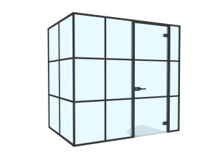 SmartLet Derbyshire (Matlock, Derbyshire): T-Bar Aluminium Black Framed Glass Corner Room