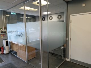 Sonic Solutions (Huddersfield, West Yorkshire): Laminated Acoustic Glass Corner Office