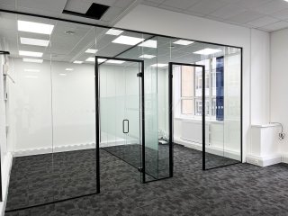 South Of England Investments (Liverpool, Merseyside): Glass Office Partitioning to Create Two Offices