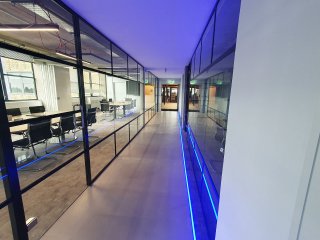 Stef and Philips (Southgate, London): T-Bar Art Deco Glass Office Partitions