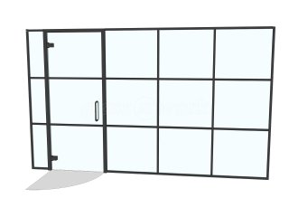 TLC Contractors (Bradford, West Yorkshire): T-Bar Black Metal Framed Glass Walls and Doors