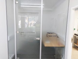 Urm Group (Knottingley, West Yorkshire): Glass Office Partitions With Logo Window Film