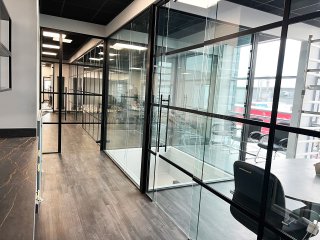Ultima Furniture  (Featherstone, West Yorkshire): T-Bar Black Framed Industrial-Style Glass Office Commercial Fitout