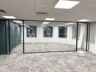 V and L Construction (The City, London): Glass Partition Wall With Two Doors