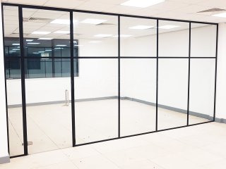 Westfield Properties  (Lymington, Hampshire): T-Bar Black Banded Glazed Partitioning