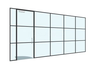 Westfield Properties  (Lymington, Hampshire): T-Bar Black Banded Glazed Partitioning
