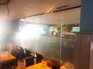 Willie Wastle's Bar (Ayr, Scotland): Toughened Glass Frameless Partition and Door