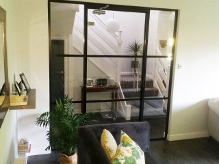 Domestic Project (Crowborough, East Sussex): Glass Wall Room Divider Using Our Metal and Glass T-Bar System