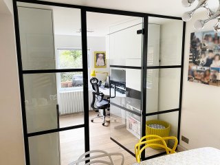 Residential Project (Battersea, London): Home Office Using Our Industrial-Style Glass Partitioning System