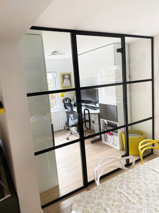 Residential Project (Battersea, London): Home Office Using Our Industrial-Style Glass Partitioning System