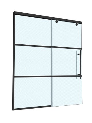 Domestic Project (Chelsea, London): T-Bar Grid Pattern Glass Sliding Door and Side Panel