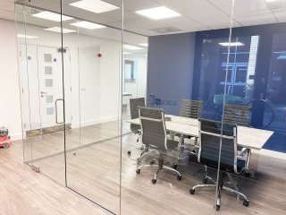 Archway Construction (Northampton, Northamptonshire): T-Shaped Glazed Partition Walls With Acoustic and Toughened Glass