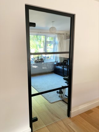 Domestic Project (Addlestone, Surrey): Industrial-Style T-Bar Glass Door and T-Bar Glass Panel