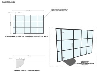 Residential Project (Acton, London): T-Bar Slimline Industrial-Style Acoustic Glass Wall and Door