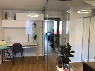 Domestic Project (Wokingham, Berkshire): Stepped Glazed Partition With Frameless Door