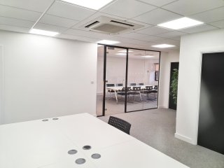 Blair Contracts Design & Build (Luton, Bedfordshire): Glazed Office Screen With Acoustic Soundproofing Glass