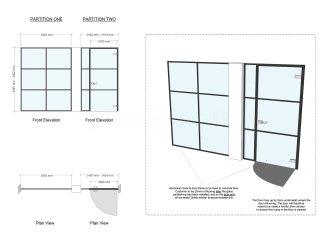 CIBO Plaza (Crystal Palace, London): T-Bar Warehouse-Style Black Metal and Glass Screen and Door