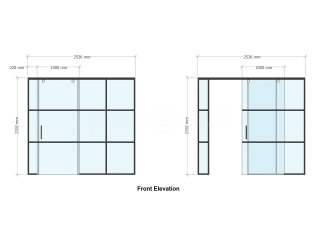 Domestic Project (Chester Le Street, County Durham): Glass Sliding Door Partition Wall With Black Metal Frame