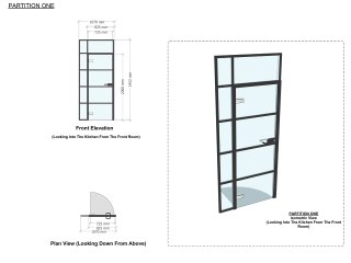 Residential Project (Wandsworth, London): Toughened Safety Glass Black Framed Panelled Door