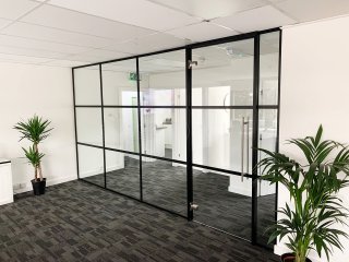 Office Refurbishment (Newbury, Berkshire): T-Bar Industrial Style Acoustic Glazing