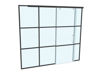 Domestic Project (Aylesbury, Buckinghamshire): T-Bar Glass Room Divider With Sliding Door For Aylesbury Home