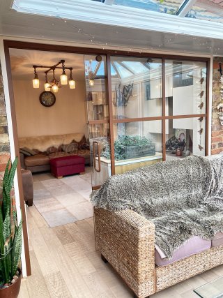 Domestic Project (Chalfont St Peter, Buckinghamshire): Industrial Style Sliding Door Partition With Fawn Brown Trackwork