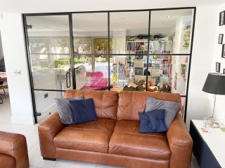 Domestic Project (Goostrey, Cheshire): T-Bar Aluminium Black Framed Glass Wall and Door