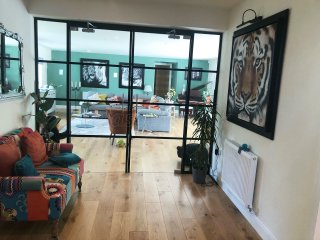 Domestic Project (Salisbury, Wiltshire): T-Bar Aluminium Black Framed Glass Double Doors