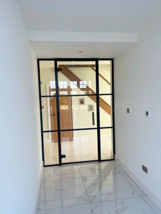 Domestic Project (Nuneaton, Leicestershire): T-Bar Metal and Glass Panel Glazing in Anthracite Grey