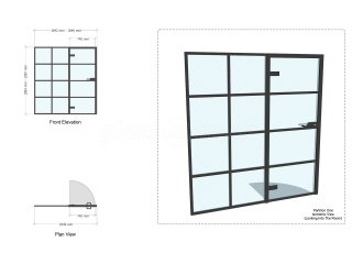 Domestic Project (Haslemere, Surrey): T-Bar Black Framed Glass Door and Side Panel