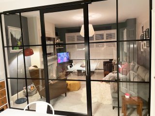 Domestic Project (Coulsdon, London): Black Framed Metal and Glass Room Divider