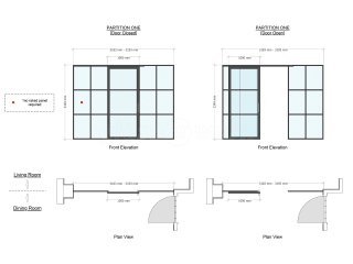 Domestic Project (Coulsdon, London): Black Framed Metal and Glass Room Divider