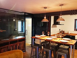 Domestic Project (Hockley, Essex): Glass Wall With Acoustic Glass & Framed Door & Black Perimeter Track