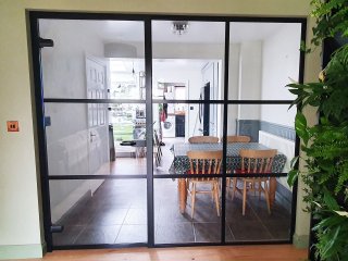 Domestic Project (Wotton-under-Edge, Gloucestershire): Toughened T-Bar Metal and Glass Room Divider