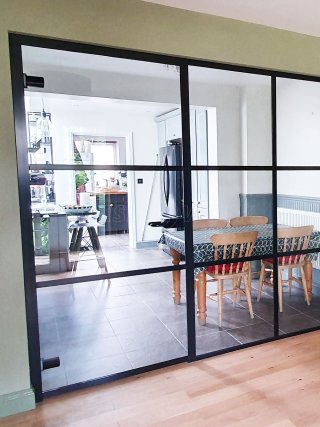 Domestic Project (Wotton-under-Edge, Gloucestershire): Toughened T-Bar Metal and Glass Room Divider