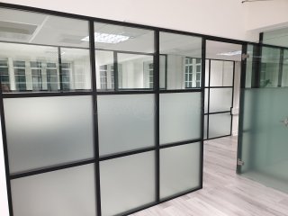 FRAMEWORKS (Westminster, London): Full Office Fit-Out Using Black Industrial Warehouse Glazed Partitions [Our Alternative to Steel Framed Glazing]