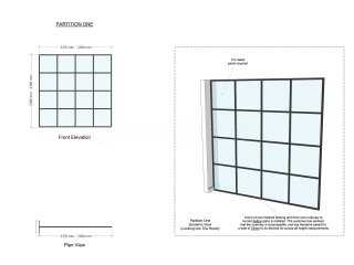 George Projects (Old Town, Edinburgh): Industrial-Style Black Framed Glass Room Divider For A Studio Flat