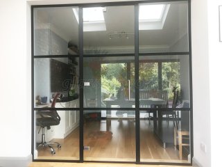 Residential Project (Bexley, Kent): T-Bar Soho-Style Black Panelled Glazed Wall