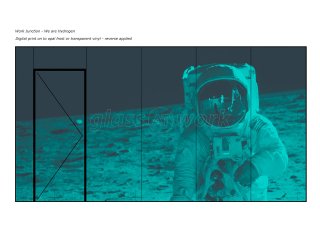 We Are Hydrogen Ltd (Central Glasgow, Scotland): Office Partition With Spaceman Moon Landing Graphic