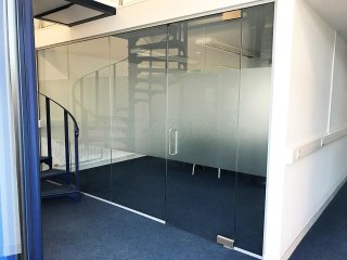 Sinewave Energy Solutions (Baydon, Wiltshire): Glass Office Partition With Glass Door